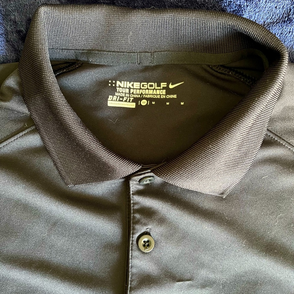 Men’s Nike Dri-Fit Polo Black Medium size - smoke free home